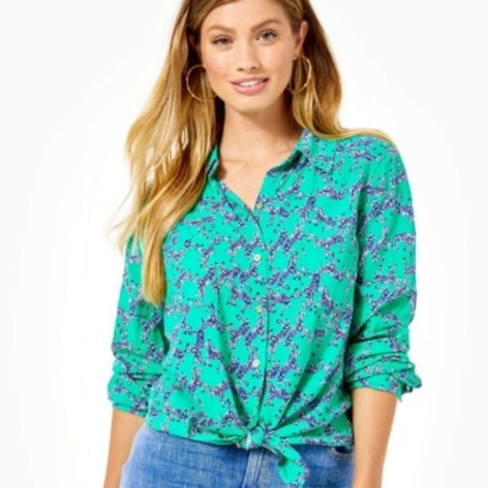 NWT Lilly Pulitzer Sea View Button Down